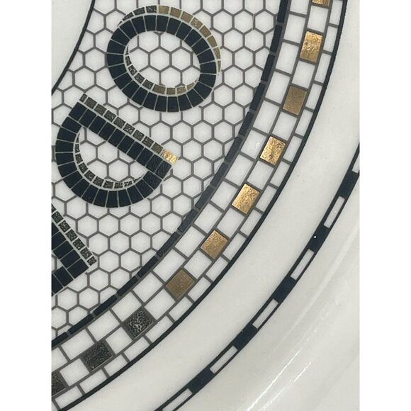 Anthropologie Bistro Tile Pie Dish Quiche Baking Pan Stoneware 1920s French Art - Picture 7 of 12